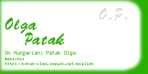 olga patak business card